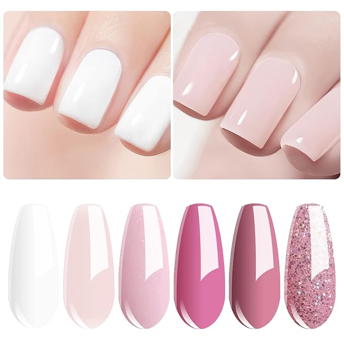 Vishine Gel Nail Polish Starter Kit with 48W SUNOne UV LED Nail Lamp Speed Dryer Manicure Tools 6 Pretty Colors Gel Polish Base and Top Coat #01