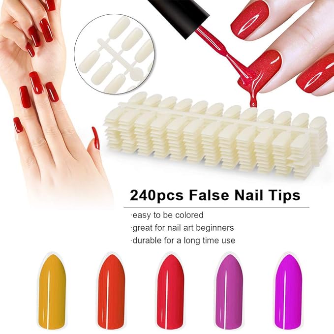 160 Nail Chart Display, Anself Nail Polish Display Book with 240Pcs Nail Tips(Green)