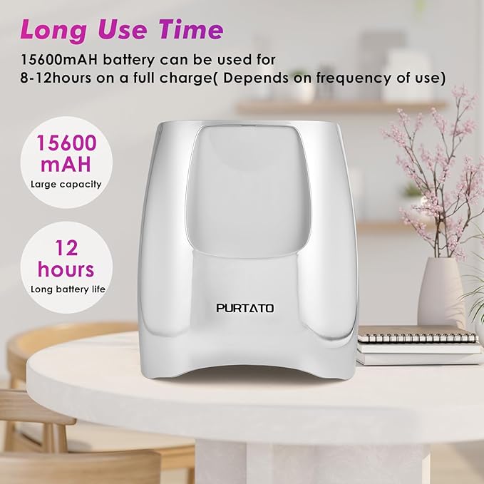 Professional Cordless Rechargeable UV LED Nail Lamp with 4 Timer Setting and 126W High Power Quick Drying Nail Dryer (Plating Silver)