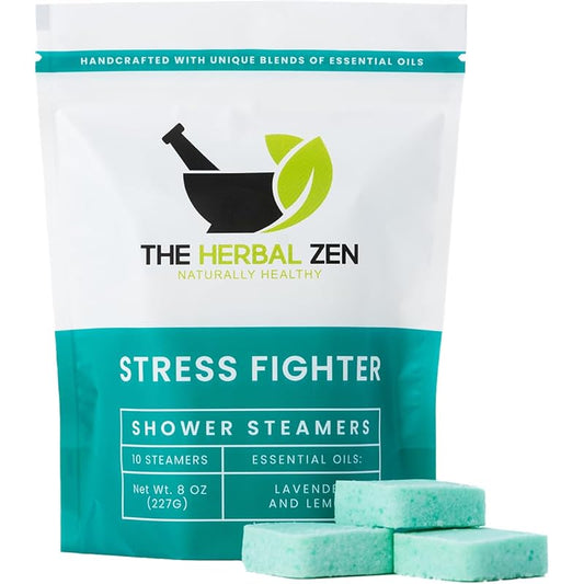 Stress Fighter Shower Steamers Aromatherapy with Essential Oils, Made in the USA Shower Bombs, Shower Bomb Aromatherapy, Relaxing Gifts for Women, Spa Day Gift, Mothers Day Gift