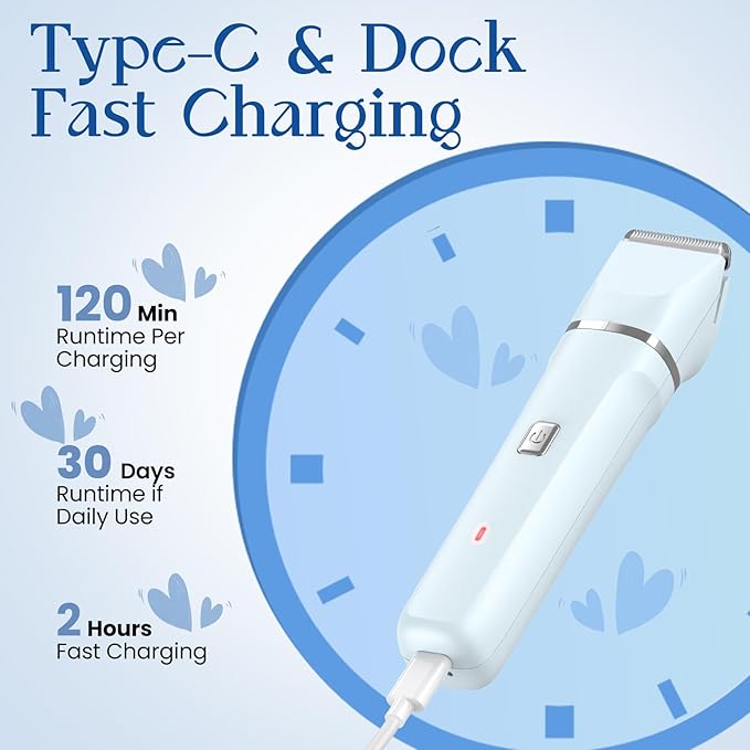 Electric Shaver for Women - Body Hair Trimmer Shaver for Women's Grooming, Wet & Dry Use Groomer, Dusk Razor for Women, Ladies Electric Razors for Legs, Female Trimmer for Private Area, Blue