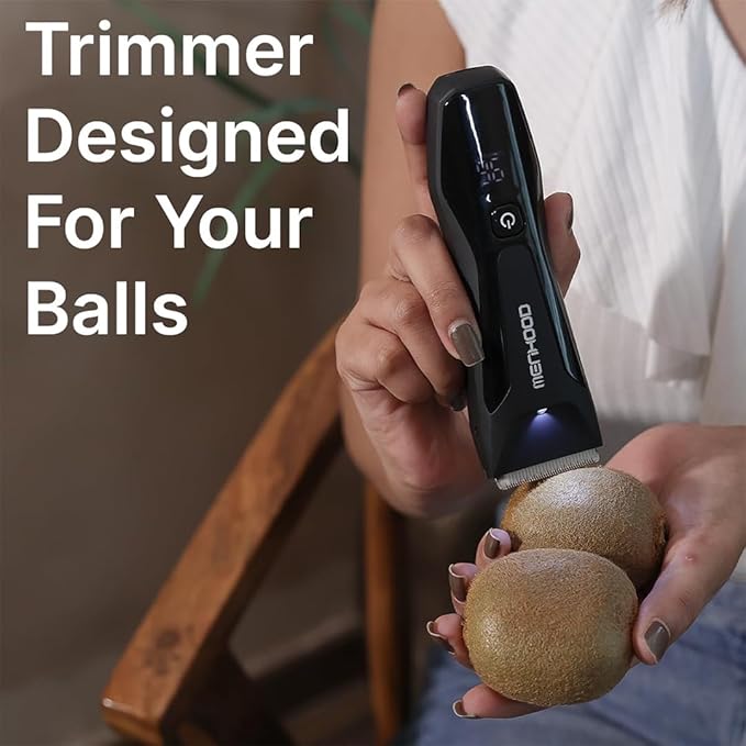 Grooming Trimmer 2.0 – Groin & Body Trimmer for Men with Replaceable Ceramic Blade Heads & IPX7 Water Protection – Snag-Free Ball Shaver with 150-Minute Run Time