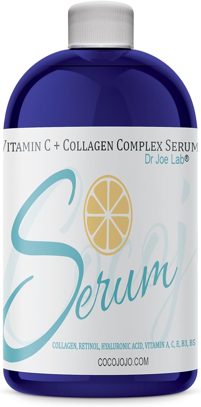 Dr Joe Lab #1 Vitamin C & Collagen Complex Serum Bulk - Multiple Purposes Face Skin Ultra Hydrating Rejuvenating Instant Moisturizer COCOJOJO (8 oz)