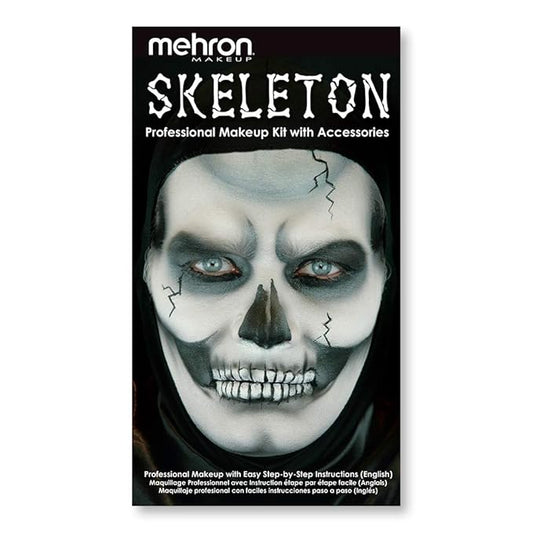 Mehron Makeup Premium Character Kits| Makeup Kits for Halloween & Cosplay| Made in the USA | Complete Kit | Includes all Tools & Instructions on How to Create the Look | (Skeleton)