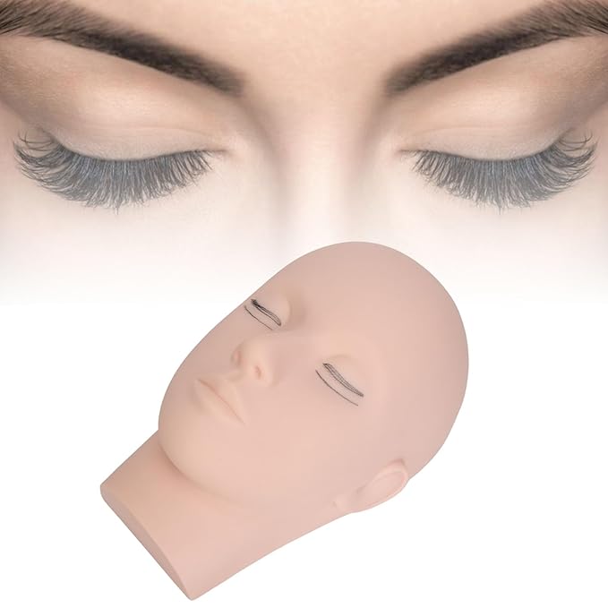 Soft Silicone Mannequin Head for Beginner Lash Extensions Practice, Beauty Training Institutions, and Eyelash Salons