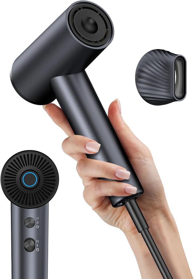 Ionic Hair Dryer, High-Speed Blow Dryer - 150,000 RPM Brushless Motor, 500 Million Negative Ions, Ultra-Light & Small, Smart Temp Control, Quiet Hairdryer for Women, Ideal for Travel, Home