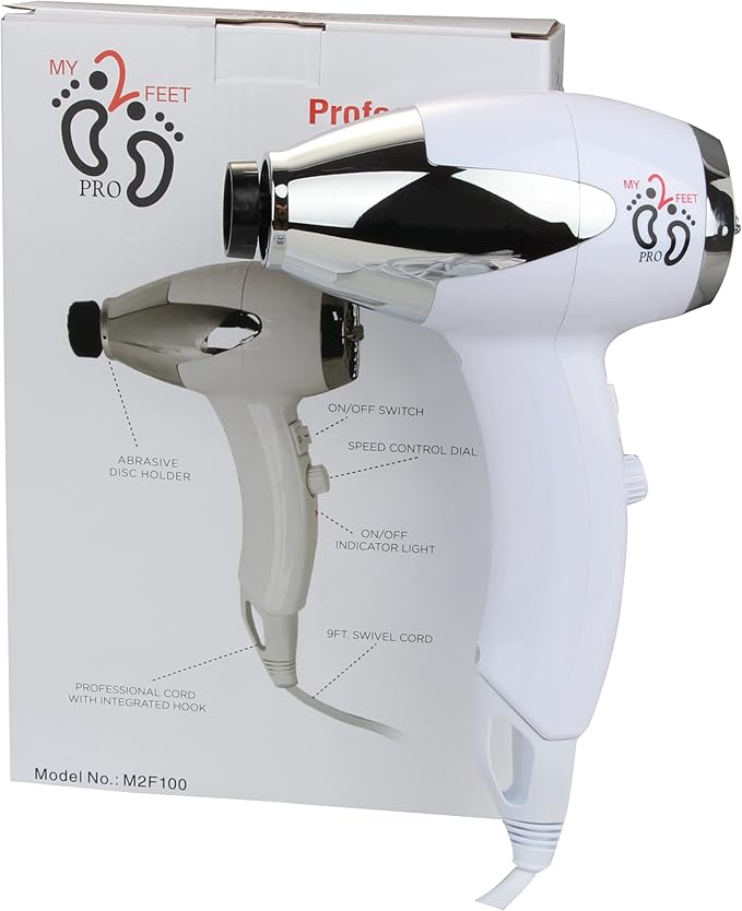 My2Feet Professional Electric Callus Remover+Replacement Disks, White