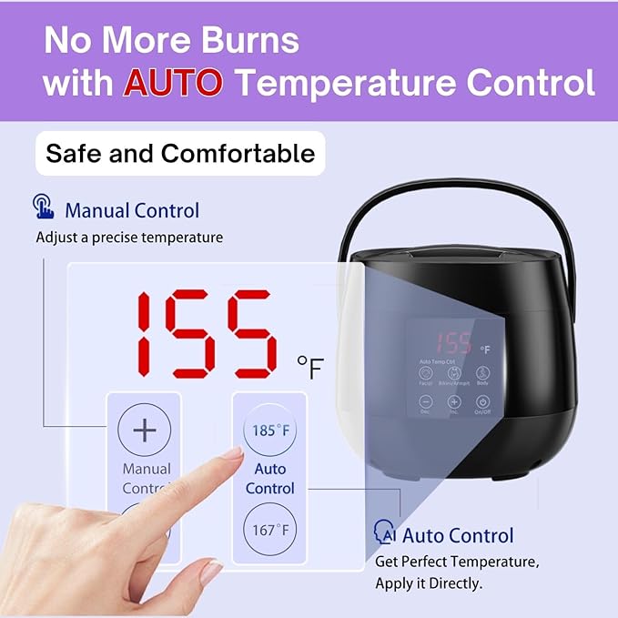 Digital Wax Warmer for Hair Removal, Gentle Wax Pot for Bikini Waxing & Facial Waxing, Smart Wax Machine with AUTO Temperature Control