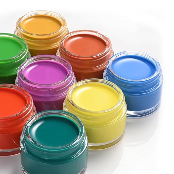 1 oz Round Clear Glass Jars, Bumobum 120 pack Cream Jars with Black Lids, Black and White Labels & Inner Liners, Empty Cosmetic Containers for Cream, Lotion