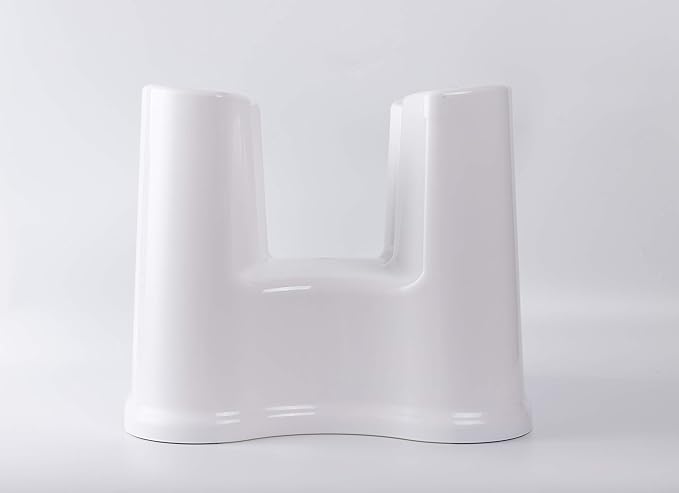 Skywin Shower Stool for Shaving Legs or Pedicure Foot Rest, Small White Plastic Stool for Shower Room Corner, Heavy Duty and Nonslip