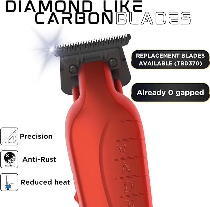 Supreme Trimmer Vader Professional Liner Trimmer for Barbers with 210 Min Run Time, Professional Motor, Sharp DLC T-Blade, USB-C Charge Clipper | ST3778