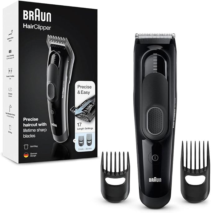 Braun HC5050 Hair Clipper Razor Electric Beard, with 17 Length Settings