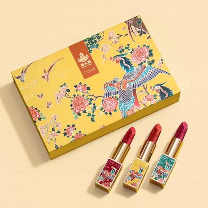 Catkin Carving Lipstick Set Matte Red Orange Long Lasting Moisturizing Lip Stick Makeup Gift (SUMMER PALACE)