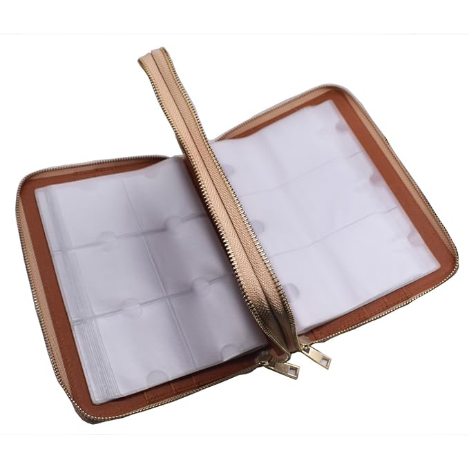 216 Slots Stamping Plate Holder Case Rainbow Laser Design Round Square Rectangular Nail Art Stamp Template Organizer 1pcs Empty Nail Art Plate Case Bag (Silver - 216 Slots)