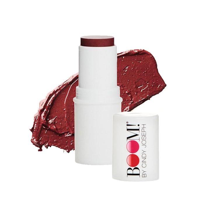 BOOM Beauty Boomstick Berry - All-in-One Cream Blush for Cheeks, Eyes & Lips - Long-Wearing, Blendable Makeup Blush Stick for Mature Skin - Cruelty-Free Lip Cheek Tint with Skincare Benefits