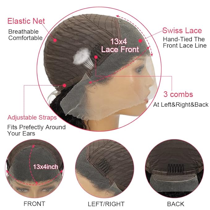 28 Inch Deep Wave Lace Front Wigs Human Hair Pre Plucked 180% Density Wet and Wavy Glueless HD Transparent Curly Lace Front wigs Human hair with Baby Hair 13x4 Lace Frontal Wigs for Women