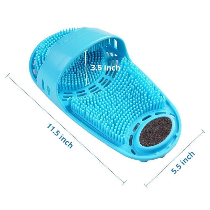 Silicone Shower Foot Scrubber Personal Foot Massage and Cleaning, Non-Slip Foot Scrubber for Men and Women (1PCS Blue)