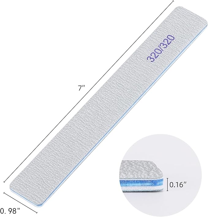 25 Count Nail Files for Natural Nails 320 Grit Fine Grit Nail Buffers for Buffing and Smoothing Nails