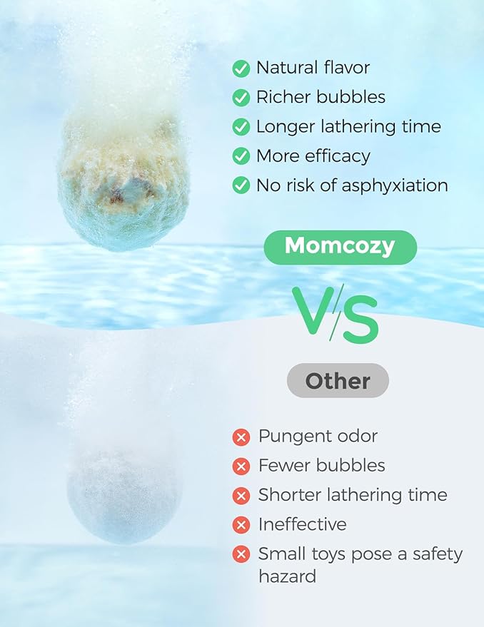 Momcozy Natural&Organic Essential Oil Bath Bombs,14 Pcs Bubble Bath Fizzy Balls with Red Panda Animal Shapes,Bath Bombs Gift Set for Kids Girls Boys Toddler,Ideal Gift for Easter Egg,Bath Bomb Kit