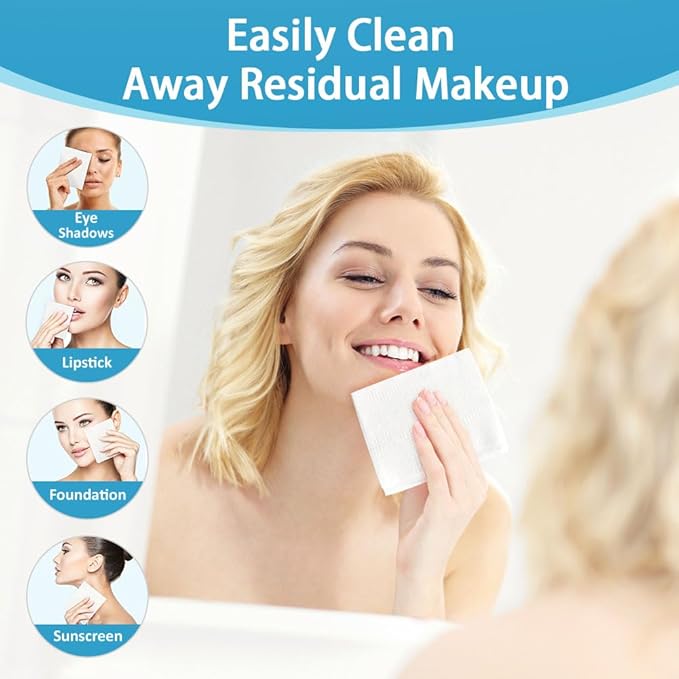 HOMEXCEL Face Towels, Disposable Face Towelette, Biodegradable Makeup Remover Dry Wipes, Super Soft Clean Facial Towels Wash Cloth for Sensitive Skin,100 Count
