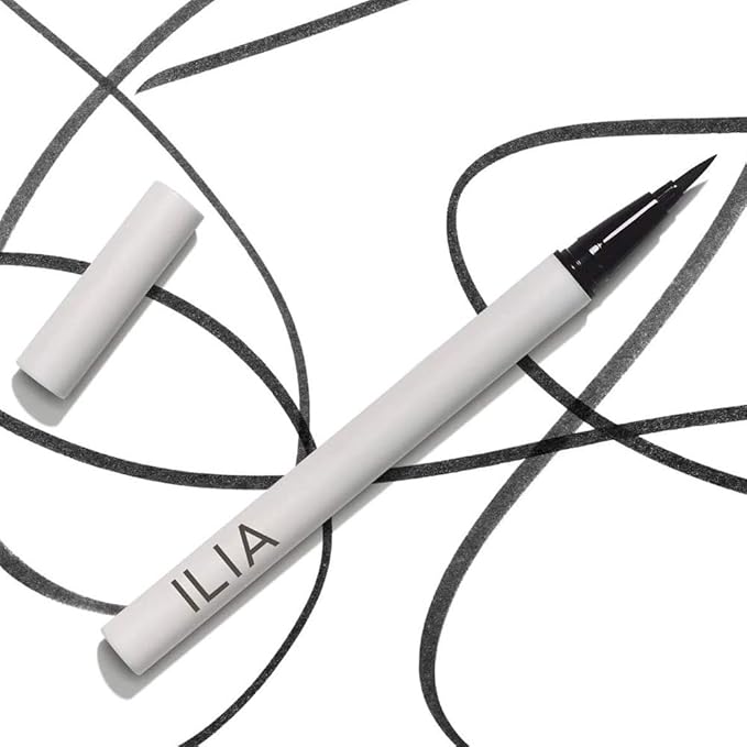ILIA - Clean Line Liquid Liner | Non-Toxic, Vegan, Cruelty-Free, Quick Dry, Carbon Black-Free, + Water Resistant with Precision Tip (Black, 0.01 fl oz | 0.55 ml)