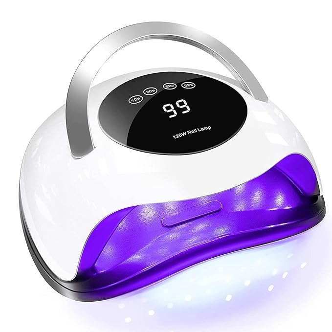 Haomaomao UV LED Nail Lamp, UV Gel Nail Light 120W Nail Dryer，4 Timers Auto Sensor 42 Light Beads Fast Curing UV Led Nail Lamp for Gel Polish Nail Polish Dryer