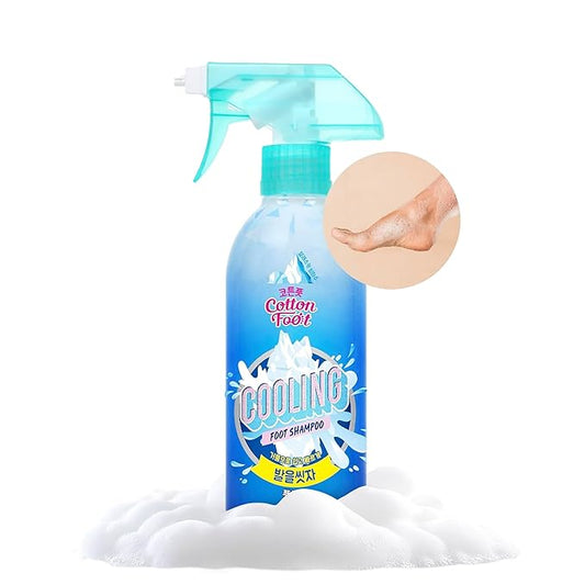Cotton Foot - Foot Shampoo (Menthol Cooling, 13fl oz) - Refreshing Cleanse Spray, Deodorizing Foot Care Wash. Foaming Wash, Easy to Use