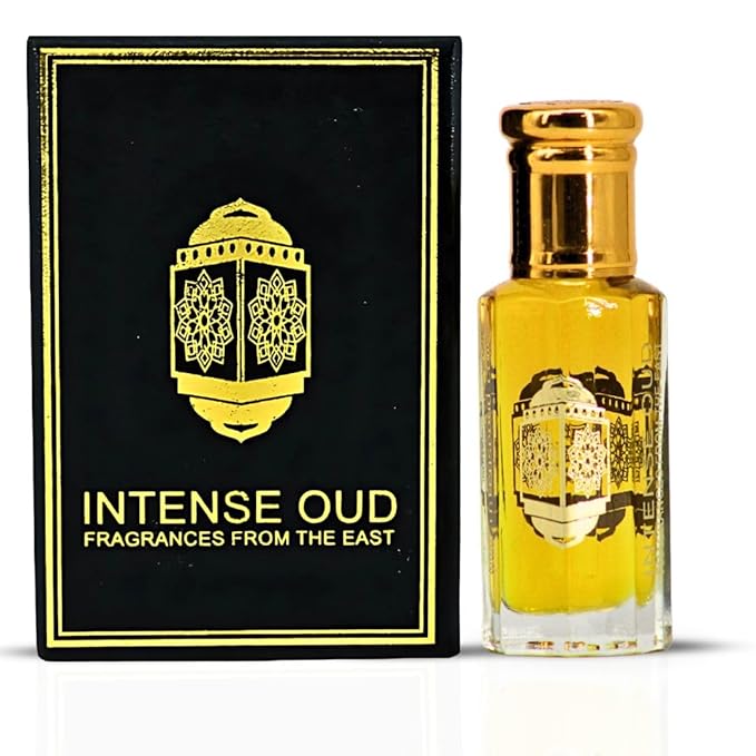 INTENSE OUD Fawaken Arabian Perfume Oil for Men & Women, Long Lasting Alcohol-Free Concentrated Fragrance, 12ml (0.40 oz) in Black Gift Box, Jasmine & Strawberry Notes