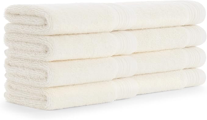Aston & Arden Anatolia Turkish Wash Cloths - Pack of 8-100% Ring Spun Cotton, Soft Plush Absorbent, 600 GSM Low Twist Weave, Premium Towel for Hotel, Spa, Bathroom, 13 x 13 in, Tusk Ivory