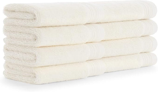 Aston & Arden Anatolia Turkish Wash Cloths - Pack of 8-100% Ring Spun Cotton, Soft Plush Absorbent, 600 GSM Low Twist Weave, Premium Towel for Hotel, Spa, Bathroom, 13 x 13 in, Tusk Ivory