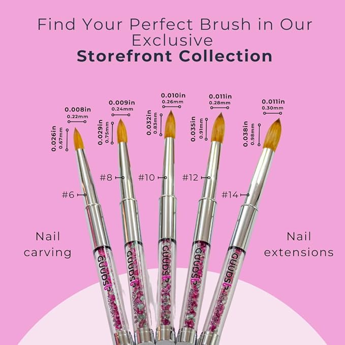 Acrylic Nail Art Brush – Kolinsky Brush for Acrylic Application – Ultra-Precise, Durable & No Shedding – Perfect for Salon, DIY & Pro Use - Enhance Your Skills with GUUDSUP - Size 8