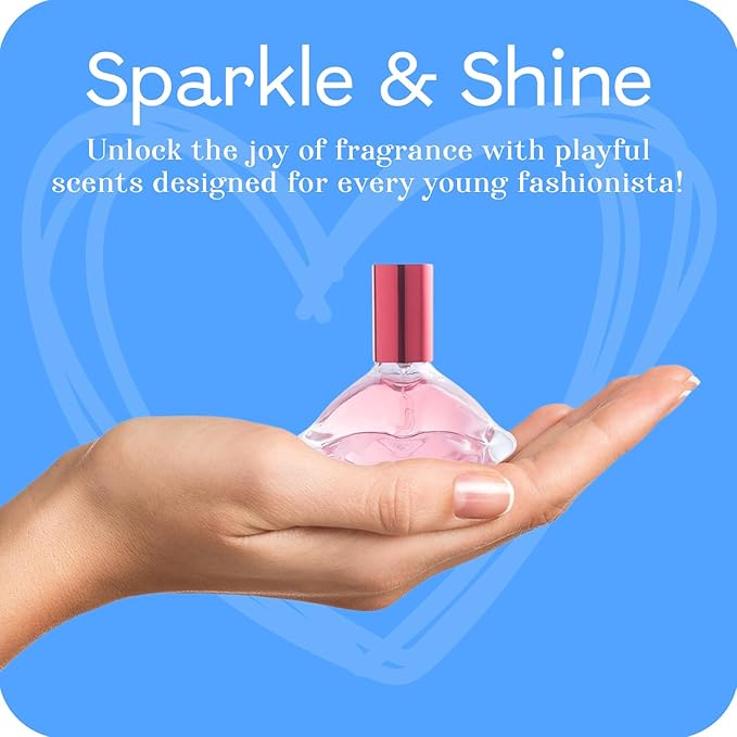 Angel Face Perfume Set for Teen Girls, Body Spray Perfume for Kids, Girls 10-12 & Teenage, Fashion Collection Girl Gift Set, 3 Kissing Lips-Shaped Perfumes