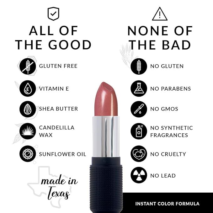 Mayberry Full Body Lipstick for Women - Vegan Gluten Free Organic Lipstick - Creamy Lip Color, Nourishing Lip Makeup w Vitamin E - DUSTY ROSE MAUVE LIPSTICK SHADE