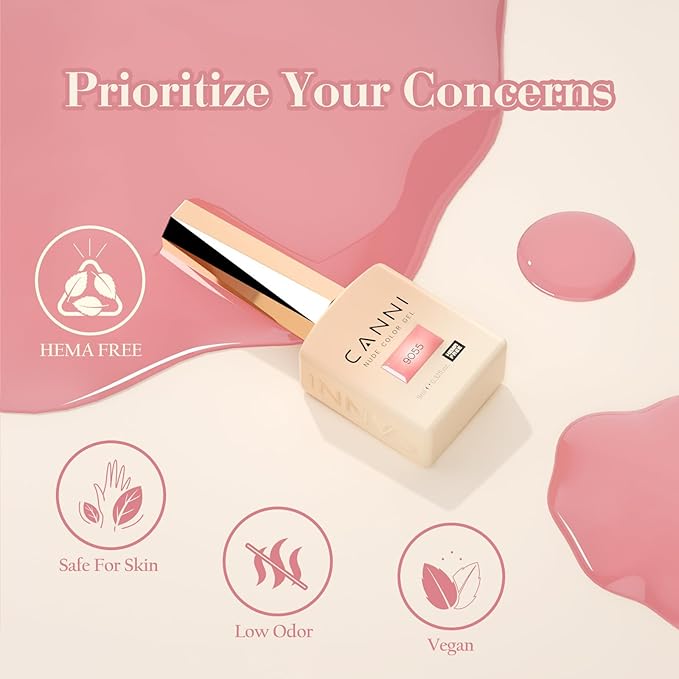 CANNI Jelly Gel Nail Polish Set, 6 Colors 9ML Nail Sheer Light Pink Transparent Nude Brown Gel Nail Polish Soak Off Uv LED Lamp Nail Art Design Manicure Salon for Women