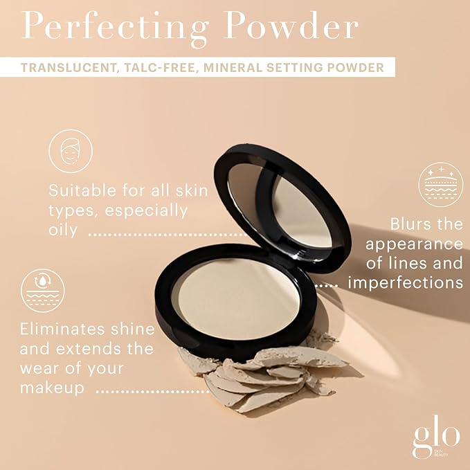 Glo Skin Beauty Perfecting Powder | Translucent Mineral Setting Powder To Eliminate Shine and Maintain a Matte Finish