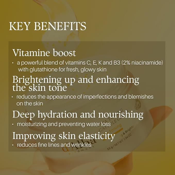 d'alba Piedmont Vita Toning capsule Cream, Deep Hydration Face Moisturizer, Glass Skin with Vita-Cera Oil Capsules, Deep Hydration Face Moisturizer (1.94 oz.)