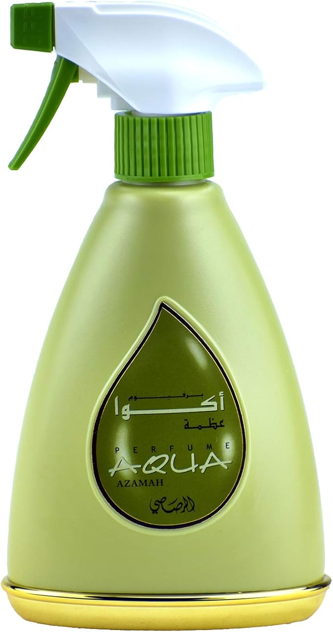Aqua Air Fresheners - 375ml(12.7 oz) | Aromatic Essential Oil Spray | Fresh Blend of Lemon, Black Currant, Woody, Musk | Long Lasting Room Fragrance | by RASASI (Azamah)