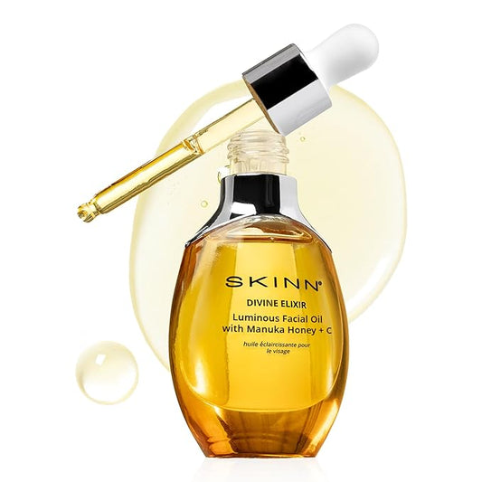 SKINN Luminous Facial Oil - Face Oil to Visibly Brighten, Firm, and Hydrate - Hydrating Oil for Anti-Aging and Dry Skin to Reduce Fine Lines, and Wrinkles - Vitamin C and Manuka Honey