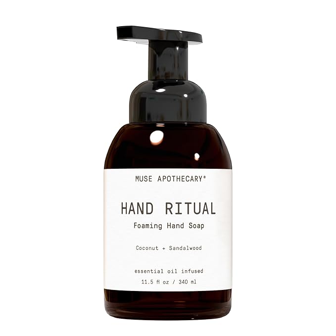 Muse Apothecary Hand Ritual - Aromatic and Nourishing Foaming Hand Soap, Infused with Natural Aromatherapy Essential Oils - USDA Certified Biobased - 11.5 oz, Coconut + Sandalwood