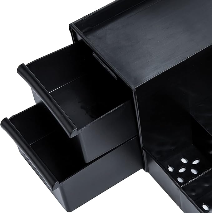 skin care organizer,Makeup Desk Organizer With Drawers ,Countertop Organizer for Cosmetics,Vanity brush with Holder for Lipstick, Brushes, Eyeshadow, and Jewelry Desktop Finishing Dresser (black)