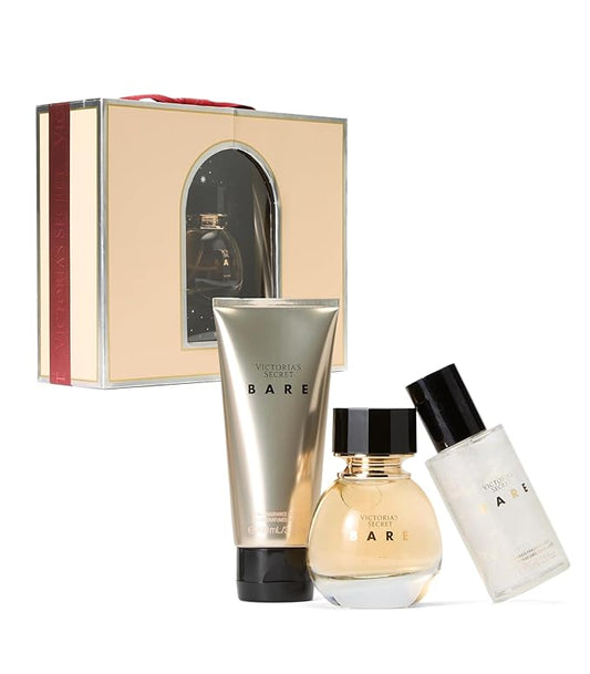 Victoria's Secret Bare 3 Piece Luxe Fragrance Gift Set: 1.7 oz. Eau de Parfum, Travel Lotion & Shimmer Mist