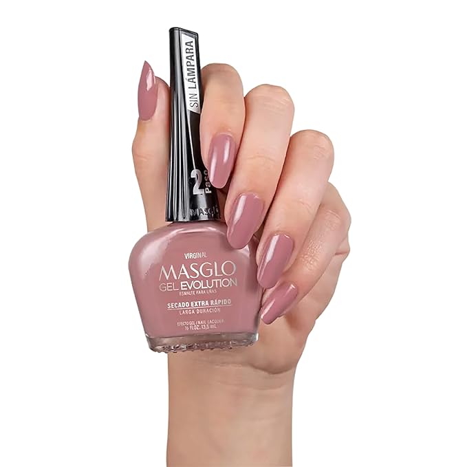 MASGLO Gel Evolution – Set of 3 Nail Polishes No UV/LED Lamp Needed, Fast-Drying, 12-Day Wear, 14-Free Formula, High-Gloss Finish, vegan (0.5 oz Each) h