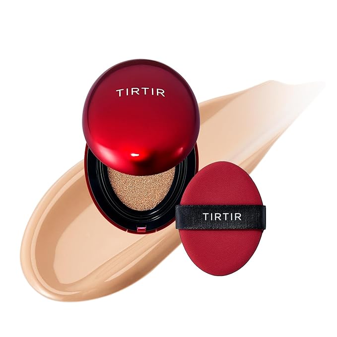 [*Mini Size*] TIRTIR Mask Fit Red Cushion Foundation | Full coverage, Weightless, Skin fit, Satin Glow Finish, Korean Makeup Cushion Foundation (#25N Mocha, 0.15 Fl Oz)