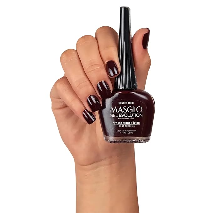 MASGLO Gel Evolution – Set of 3 Nail Polishes No UV/LED Lamp Needed, Fast-Drying, 12-Day Wear, 14-Free Formula, High-Gloss Finish, vegan (0.5 oz Each) h