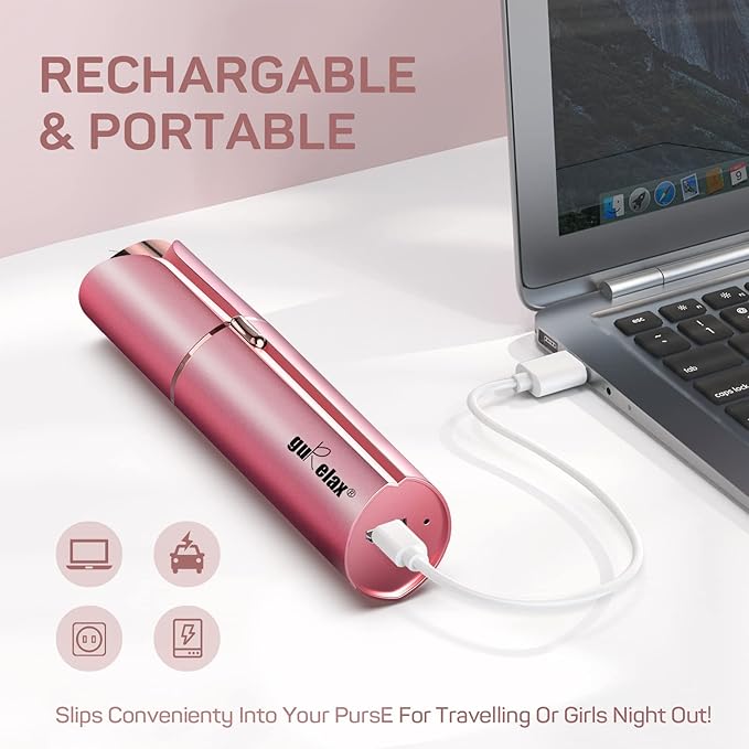 Facial Hair Removal for Women, Electric Painless Facial Hair Remover for Face, Lip, Chin with 2 x Replacement Heads