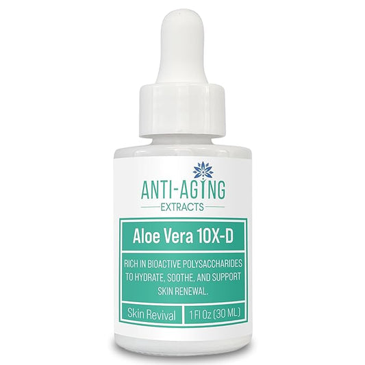 Pure Aloe Vera Gel 10X-D Concentrate – Pure & Natural Inner Leaf Extract – No Fillers or Thickeners – For Skin, Face, Hair & DIY Moisturizing Care - 1oz