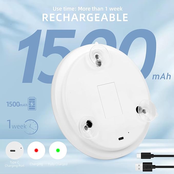 30x Lighted Magnifying Mirror with Suction Cups, Large 6'' Magnified Mirror with Light High Magnification Travel Makeup Mirror, Rechargeable Battery, 3 Colors Dimming Light, with Tweezers &Scissors