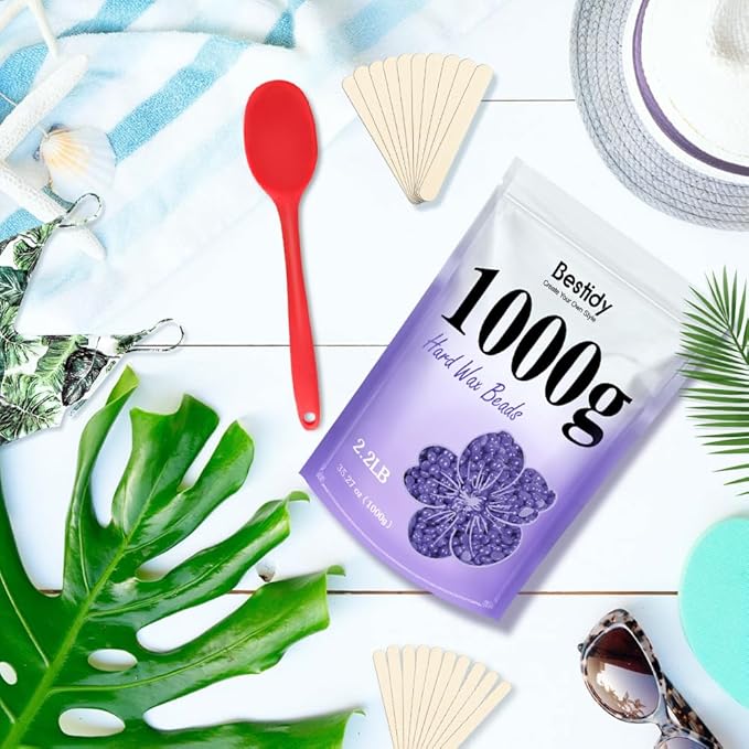 Bestidy Wax Beads, Bagged 1000g, Waxing beans for Hair Removal, Women Men, Home Waxing for All Body and Brazilian Bikini Areas