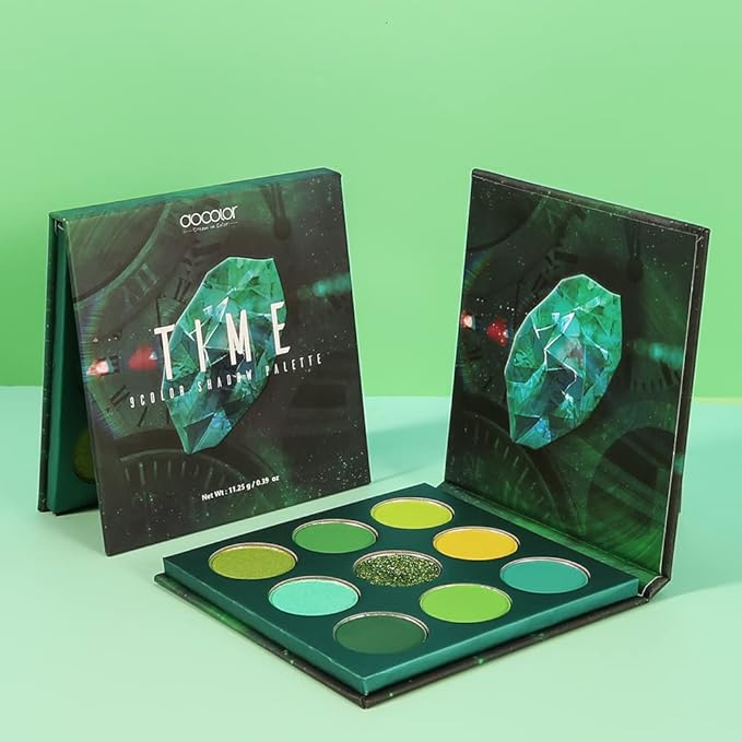 docolor Eyeshadow Palette 9 Colors Green Eyeshadow Gemstone Shadow Palette Highly Pigmented Mattes Shimmers Naked Smokey Glitter Cream Colorful PowderLong Lasting Waterproof Makeup Palette
