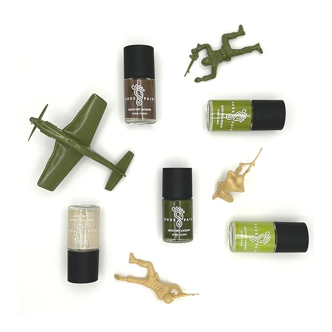 Dudes in Camo (Military/Camouflage) Nail Polish Set for Boys Pack of 5 Colors